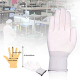 Ehdis® Guantes de trabajo blancos de nylon Guantes de trabajo extensibles de dedo completo Guantes antideslizantes antiestáticos para lavado, limpieza de automóviles, limpieza de limpieza del hogar - 6 par