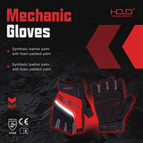 Guantes de trabajo sin dedos para hombres, guantes de trabajo con medio dedo que absorben los golpes, Medium