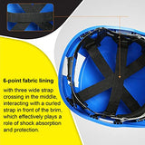 Casco de Seguridad Casco Ajustable Anti-rotura Azul con Franja Reflectante para Obras de Ingeniería de Energía