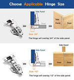 Bisagras de gabinete de cierre suave para armario de superposición parcial de 1,27 cm, bisagras ocultas europeas para armario de cocina, bisagras de puerta de armario de acero inoxidable para armario sin marco con tornillos de montaje (1,27 cm)
