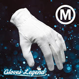 Gloves Legend - Talla M - 20 guantes de vestir formales 100% algodón blanco, Blanco, Medium