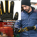 Jierwillao Guantes de trabajo utilitarios para hombres, guantes de jardinería, guantes de mecánica finos, guantes ligeros para pantalla táctil, color negro medio