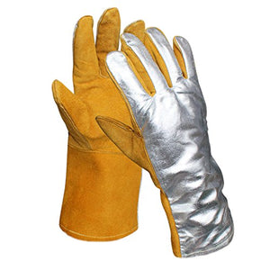 Guantes de seguridad de trabajo / Guantes de protección / papel de aluminio 250-300 grados aislamiento térmico de alta temperatura protección contra la radiación guantes de cocción resistentes al calo