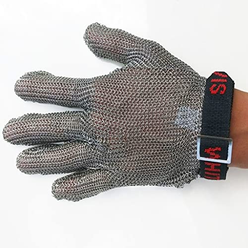 Guantes de Trabajo Anticorte Guantes De Cota De Malla Resistentes A Cortes De Metal, Guantes De Trabajo Seguros Para Carnicero Y Chef De Grado Alimenticio, Protección De Nivel 9 ( Size : 1PCS/XS )