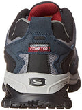 Skechers, Zapatos para trabajo antideslizantes, Soft Stride Grinnel 77013EW, Azul/Gris, 28 Horma Extra Ancha