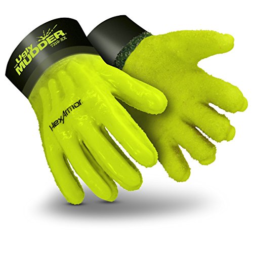 HexArmor Ugly Mudder 7310 - Guantes de trabajo resistentes a los químicos con revestimiento de PVC con protección contra impactos, talla XXL