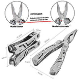 Juego de Cuchillos de Alicates de Herramientas 24 en 1, Destornillador de Alta Resistencia, Herramienta Multifunción de Acero Inoxidable, que se Utiliza para Cazar, Hacer Senderismo, Acampar, Sobrevivir al Aire Libre, etc. (Plateado)