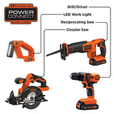 BLACK+DECKER 20V MAX Combo kit Taladro inalámbrico, 4-herramientas