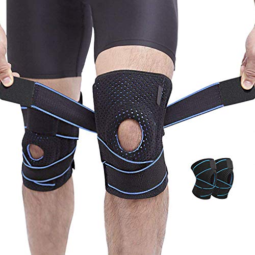 MYDEAR Protector de Rodillera, 2 Piezas Rodilleras de Soporte Ajustable Soporte de Rodilla para Deportes, Correr, Levantamiento de Pesas, Entrenamiento Mujeres y Hombres