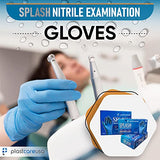 PlastCare USA Splash - Guantes de nitrilo (tamaño pequeño, 100 unidades, sin látex, 100 unidades), color azul