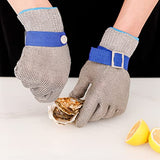 Mirokun Guantes resistentes a los cortes, versión mejorada 2.0 de nivel 9 de alambre de acero inoxidable de malla metálica para cocina, guantes de trabajo de seguridad (grande)