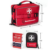 Surviveware Large First Aid Kit & Added Mini Kit for Trucks, Car, Camping and Outdoor Preparedness