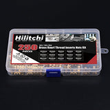 Hilitchi 250 piezas M2/M3/M4 rosca hembra de latón moleteado insertos roscados insertos insertados surtidos Kit surtido