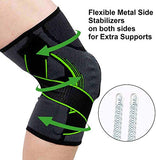 Rodillera Deportiva Yuu-Goo Elástica Ajustable con Soporte Central de Gel y Varillas Laterales para mayor soporte Rodillera Compresion Rodillera Rodilla ideal para Correr, Basquetbol,Voleibol,Bicicleta y Actividades Deportivas (S)