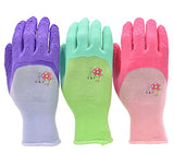 G & F 2030 Women garden gloves with Micro Foam Nylon Latex Coating, Texture Grip, 3 Pair Pack