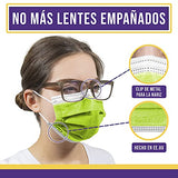 Mascarilla Desechable de 4 Capas, Ultra Suave, Máscara Protectora y Transpirable, Paquete de 50 Unidades para Uso Diario Fabricada en Estados Unidos (Verde Kiwi)