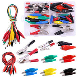 Hilitchi 63pcs aislado Alligator Clips y abrazaderas Surtido Kit incluye cable de prueba colorido, cables de prueba de articulaciones con clips de doble extremo, clip plano y de cocodrilo para experimento, pruebas