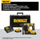 DEWALT Rotomartillo SDS Plus 20V MAX* FLEXVOLT con Motor Brushless sin Escobillas 5.0Ah Bateria y Cargador incluido DCH273P2