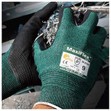 3 Pack MaxiFlex Cut 34-8743 Cut Resistant Nitrile Coated Work Gloves with Green Knit Shell and Premium Nitrile Coated Micro-Foam Grip on Palm & Fingers. Sizes S-XL (Large)