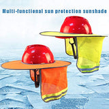 Sitio de Construcción Protección Solar Cascos Duros Ala Completa Cuello de Malla Transpirable Parasol para Cascos Bolsa de Almacenamiento Oculta Visibilidad Diseño Reflectante Resiste Los Rayos UV