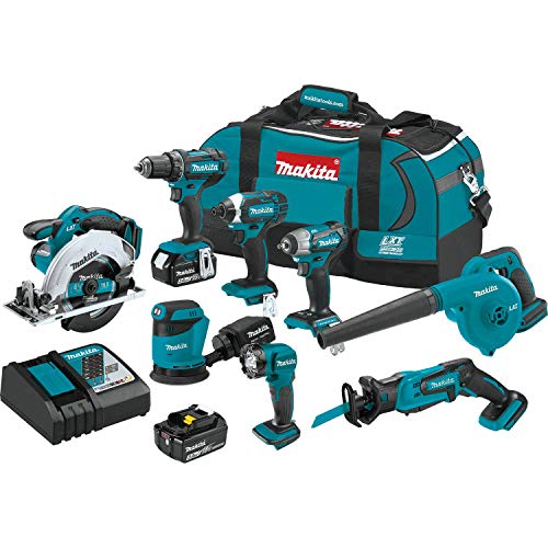 Makita XT801X1 18V LXT Litio-Ion Inalámbrico 8-Pc. Kit Combo (3.0Ah)