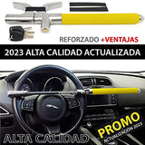 KRASER WA839Y Bastón Antirrobo Automóvil Volante, Cerradura Seguridad, Martillo Emergencia, Amarillo Disuasorio, Universal Coche Camión, Caravana Furgoneta, Bastón Carro, Seguro Volante, Candado Auto