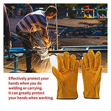 Guantes de soldadura Guantes de soldadora de cuero duraderos impermeables Guantes de seguridad de trabajo anti-calor for soldadura de herramientas manuales de metal Resistencia extrema al desgaste