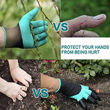 Guantes de jardinería con garras, rodilleras de jardinería con correas ajustables, el mejor regalo de jardín para hombres y mujeres, jardineros, 2 pares de guantes impermeables 1 par de rodilleras para excavar plantas