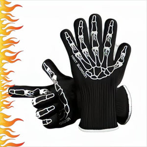 Guantes de parrilla para barbacoa extremadamente resistentes al calor, guantes de silicona para horno ignífugos para hornear ahumadores, guantes de cocina con aislamiento térmico, 1 par