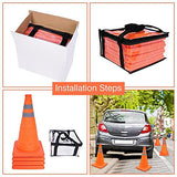 hatatit Conos de seguridad plegables de PVC de 45,7 cm para aparcamiento de carretera, color naranja fluorescente y reflectante