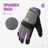 HANDLANDY Guantes de trabajo para mujer, flexibles y transpirables, guantes de trabajo mecánico fino, pantalla táctil