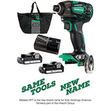 Metabo HPT Kit de controlador de impacto de martillo triple inalámbrico de 18 V MultiVolt | Interruptor de velocidad electrónico de 4 etapas | Clasificación IP56 | Garantía de por vida | WH18DBDL2C