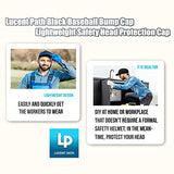 Paquete de 6 gorras de béisbol negras Lucent Path – Gorras de protección para la cabeza de sombrero duro de seguridad ligeras