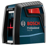 BOSCH GLL30 Nivel láser de línea cruzada de 30 pies autonivelante con dispositivo de montaje flexible de 360 grados y bolsa de transporte