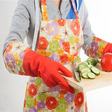 Cocina goma limpieza guantes con forro interior hogar Thickening PU Guante de látex de lavado impermeable 2 pares