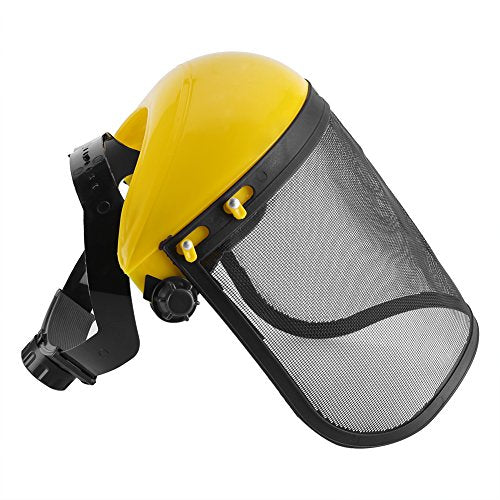 Casco de seguridad de malla,Casco de seguridad de cara completa profesional Protección del escudo del sombrero con visera de malla para la motosierra industrial Jardinería Registro Forestal Protección