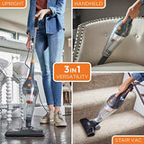 BLACK + DECKER Aspiradora Vertical, Gris metálico con Naranja