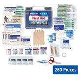 First Aid Only Kit de primeros auxilios multiusos de 260 piezas, cumple con OSHA