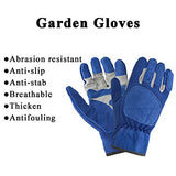 Vaupan Guantes de trabajo, guantes de jardinería a prueba de espinas para hombres y mujeres, guantes resistentes a los arañazos, buen agarre para cortar madera, pesca, conducir, jardín, patio, trabajo (azul)