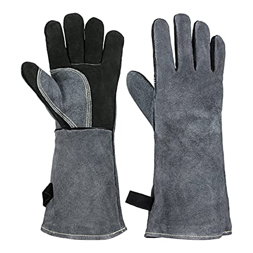 NC Guantes ignífugos Resistentes a Altas temperaturas para Barbacoa de 500 Grados, Guantes aislantes para Hornear, Guantes de Chimenea, Guantes para Barbacoa al Aire Libre