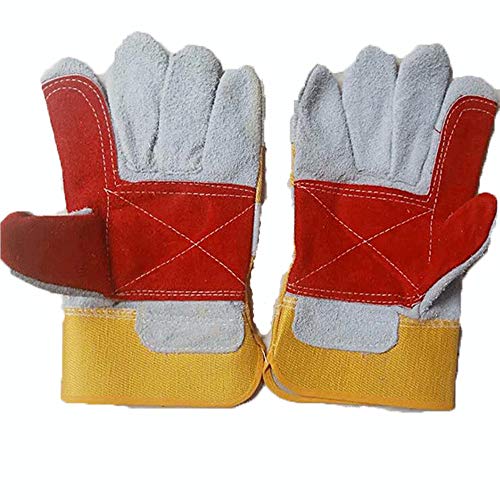 COUYY El Seguro de Trabajo del Soldador Guantes, Guantes Gruesos prácticos, Guantes Resistentes al Desgaste Resistentes al Corte, Soldador Guantes de Trabajo de construcción