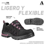 CALZADO ARMADA ESTILO 158 ROSA - X Port Tenis de Seguridad Industrial DISEÑADO PARA LA MUJER Piel Nubuck 100% natural - Excelente Sustituto de Botas de Trabajo para mujer Tipo Tennis Ultra Ligero y flexible para la Reducción de Fatiga en una jornada de La