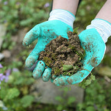 Cooljob - Guantes de jardinería para mujer, 10 pares de guantes de jardín con revestimiento de goma transpirables, guantes de trabajo de protección al aire última intervensión, tamaño mediano, se adapta a la mayoría, rojo y verde (10 pares, M)