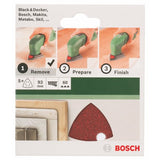 Bosch Home and Garden 2609256A49 Juego de hojas de lijado de 5 piezas para lijadoras Delta 93, 60