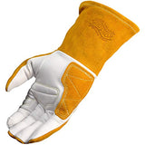 Caiman 1540-4 Guantes de soldadura y fundición, color dorado, M