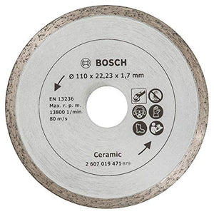 Bosch Home and Garden 2607019471 Disco de corte de diamante para azulejos, diámetro 110 mm, metálico, plateado