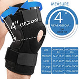 NEENCA Rodillera con bisagras, rodillera de compresión ajustable para hombres y mujeres, rodillera abierta para dolor de rodilla, hinchazón, desgarro de menisco, ACL, PCL, MCL, alivio del dolor en las articulaciones, recuperación de lesiones