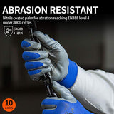 Vgo Glove Nitrile Coating Jardinería y guantes de trabajo para uso general (10 pares, tamaño: medio)