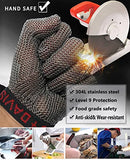 Guantes de Trabajo Anticorte Guantes De Cota De Malla Resistentes A Cortes De Metal, Guantes De Trabajo De Seguridad Para Costureras Para Hombres Y Mujeres, Guantes De Metal De Portero Tallados En Mad