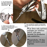 Juego de Cuchillos de Alicates de Herramientas 24 en 1, Destornillador de Alta Resistencia, Herramienta Multifunción de Acero Inoxidable, que se Utiliza para Cazar, Hacer Senderismo, Acampar, Sobrevivir al Aire Libre, etc. (Plateado)